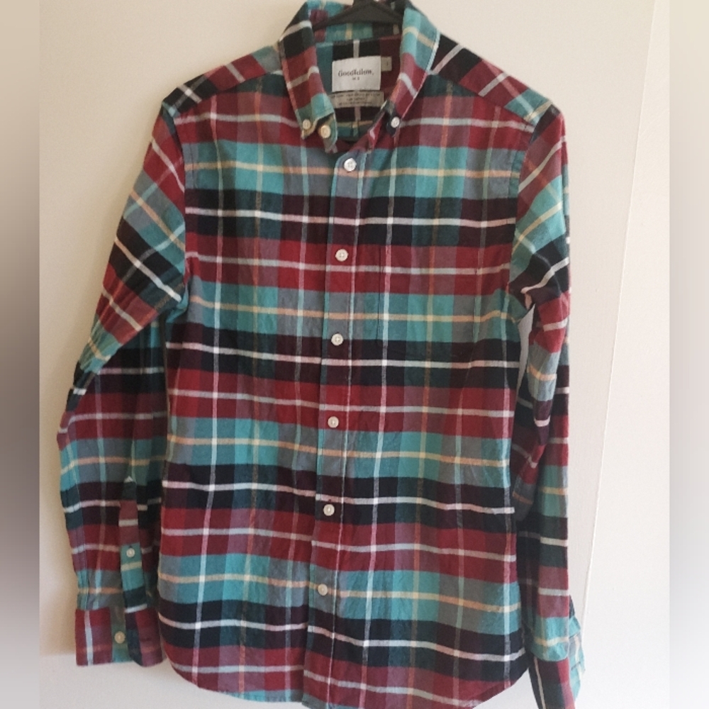 Men's Plaid Shirt - Red, Blue, Black